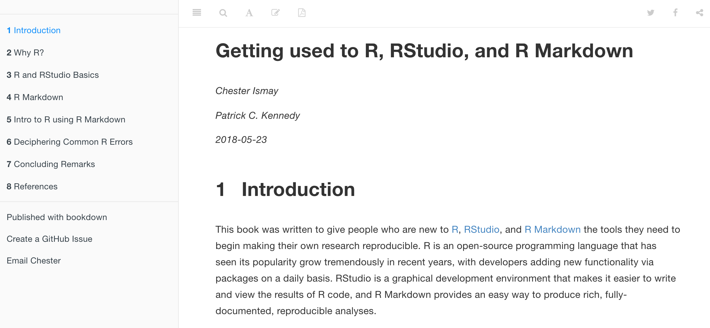 Preview of 'Getting Used to R, RStudio, and R Markdown'.