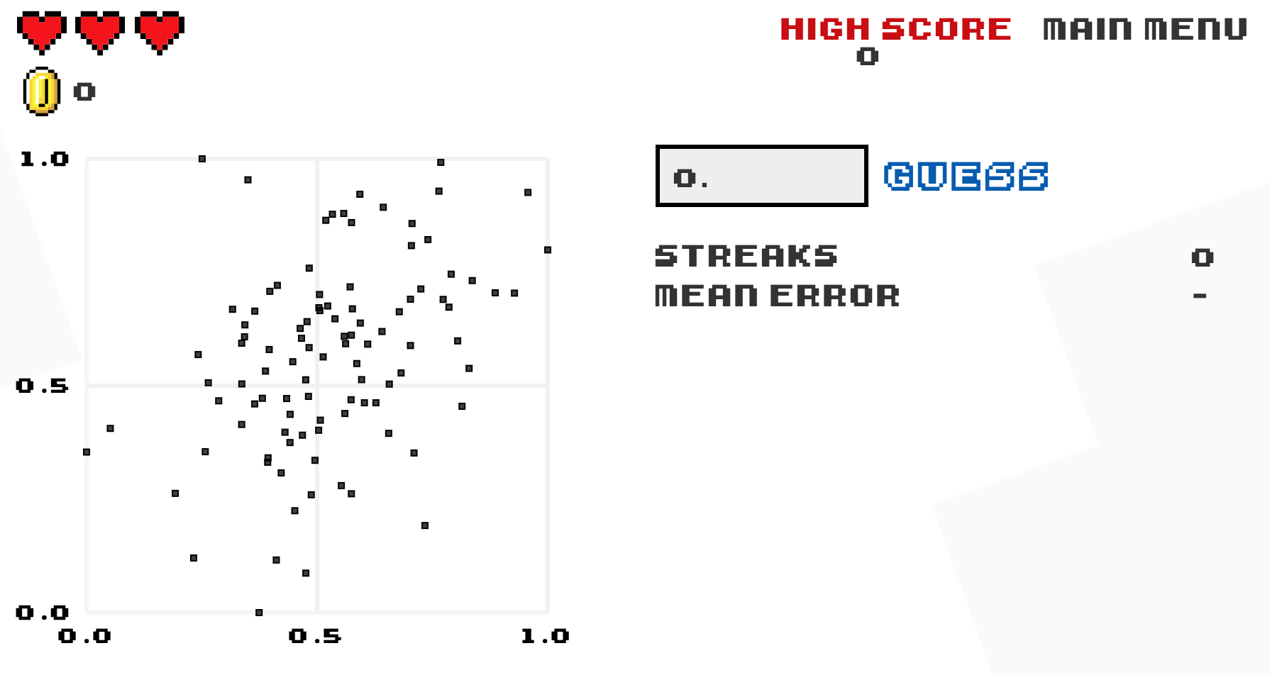 Preview of "Guess the Correlation" Game.